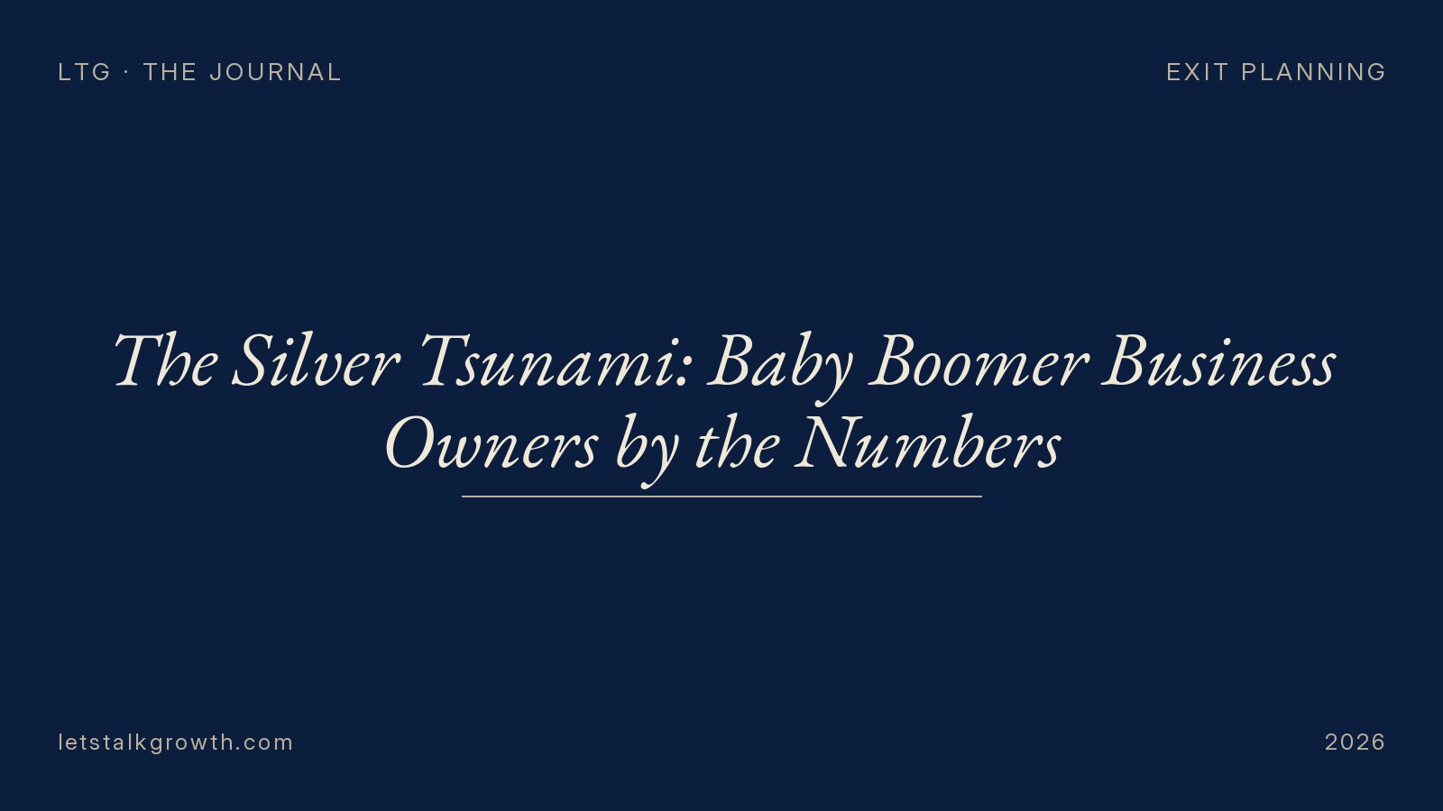 The Silver Tsunami: Baby Boomer Business Owners by the Numbers