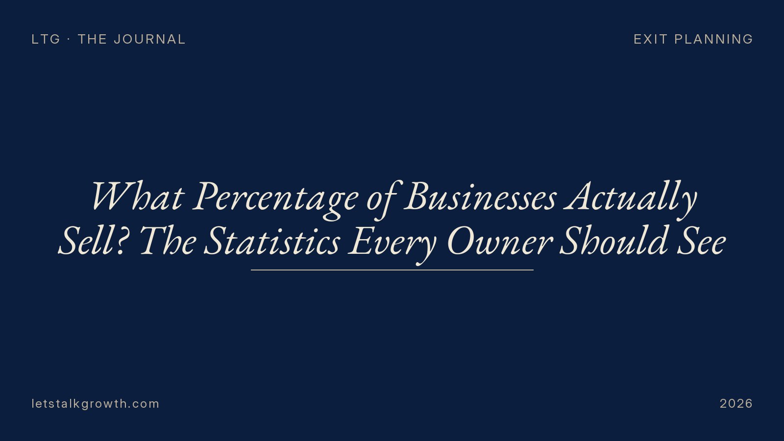 What Percentage of Businesses Actually Sell? The Statistics Every Owner Should See
