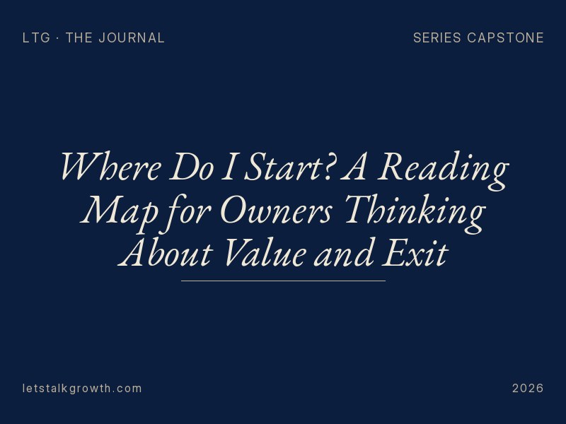 Where Do I Start? A Reading Map for Owners Thinking About Value and Exit